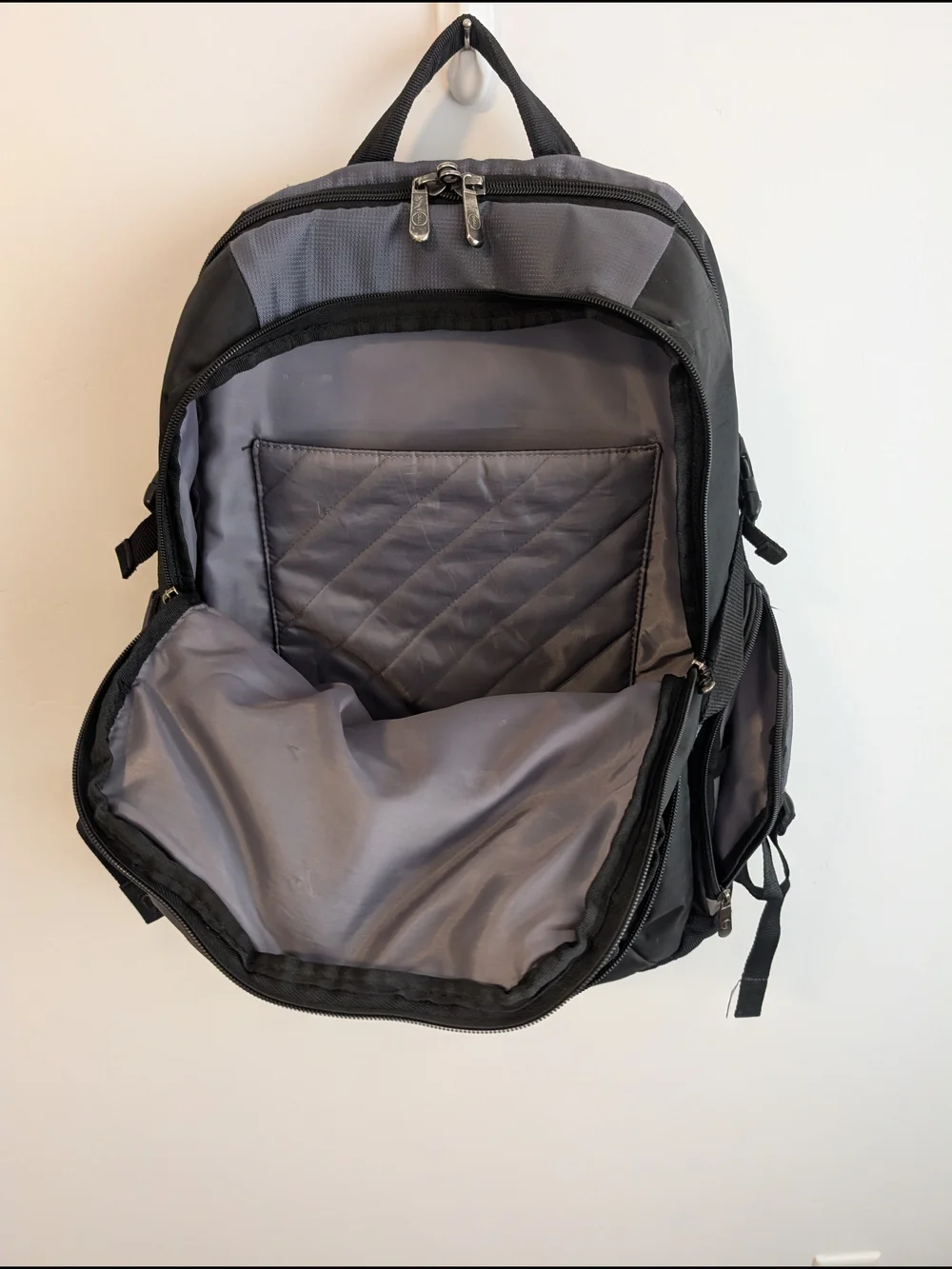 Dell Gray and Black Men's Laptop Backpack with Yellow Accent